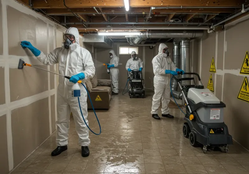 Basement Moisture Removal and Structural Drying process in Penn Estates, PA